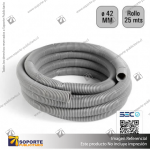 TUBO CORRUGADO GRIS 42MM ROLLO 25 MTS