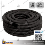 TUBO CORRUGADO NEGRO 13MM ROLLO 100 MTS