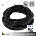 TUBO CORRUGADO NEGRO 21MM ROLLO 25 MTS