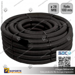 TUBO CORRUGADO NEGRO 28MM ROLLO 100 MTS