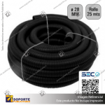 TUBO CORRUGADO NEGRO 28MM ROLLO 50 MTS
