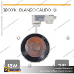 VERSALLES - FOCO LED TRACK LIGHT TRIFASICO COB 18W 3000K BLANCO 24