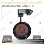 VERSALLES - FOCO LED TRACK LIGHT TRIFASICO COB 18W 3000K NEGRO 24
