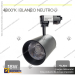 VERSALLES - FOCO LED TRACK LIGHT TRIFASICO COB 18W 4000K NEGRO 24