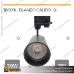 VERSALLES - FOCO LED TRACK LIGHT TRIFASICO COB 30W 3000K NEGRO 36