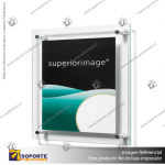 WALL MOUNT BEVELED EDGE SIGN HOLDER WITH SILVER KNOBS (LANDSCAPE/PORTRAIT) 4R GREEN