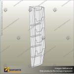 WALL-MOUNTED MAGAZINE DISPLAY RACK - 5 X A3 PORTRAIT 320W